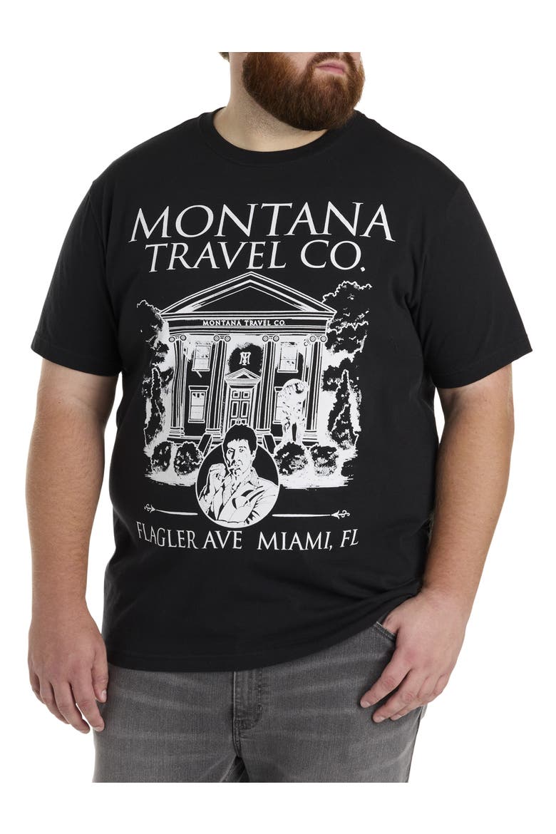 Big & Tall Scarface Travel Company Graphic Tee, Main, color, BLACK
