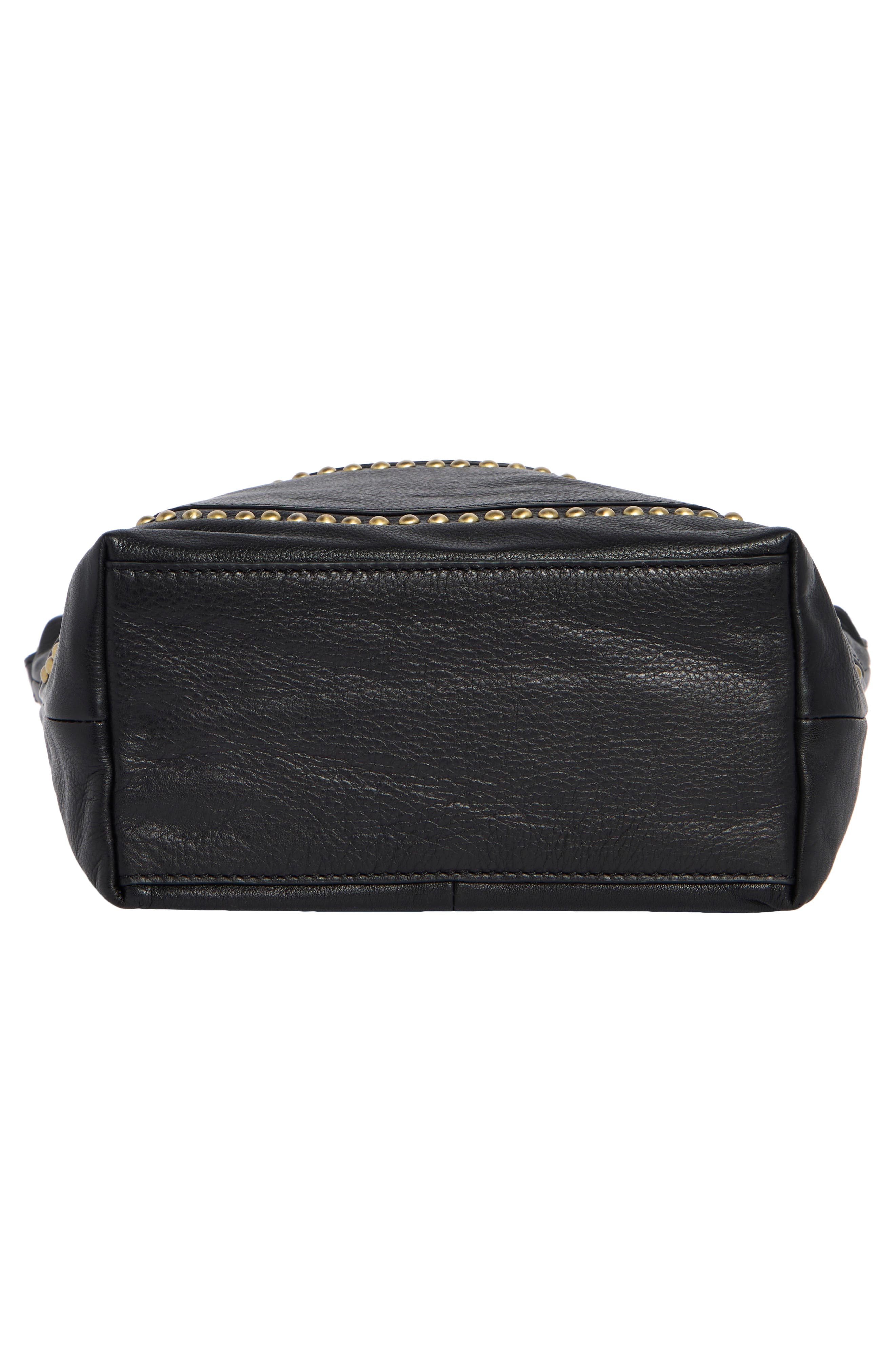 HOBO Maggie Studded Leather Crossbody Bag, Alternate, color, Black