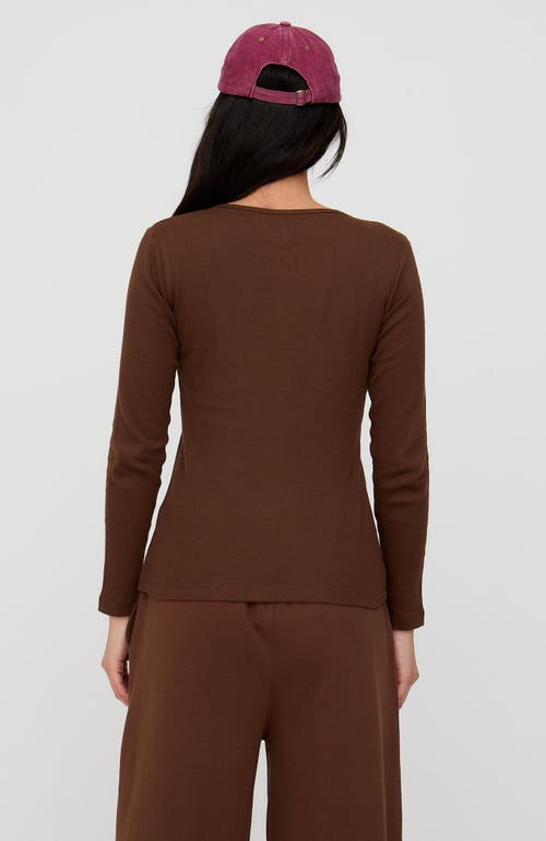 Turtledove London Organic Cotton Nora Long Sleeve Top In Brown