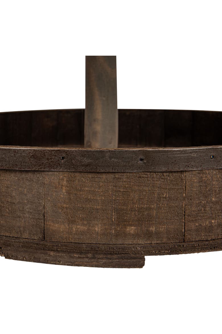 Decorative Wood & Tin 3-Tier Tray, Alternate, color, Brown