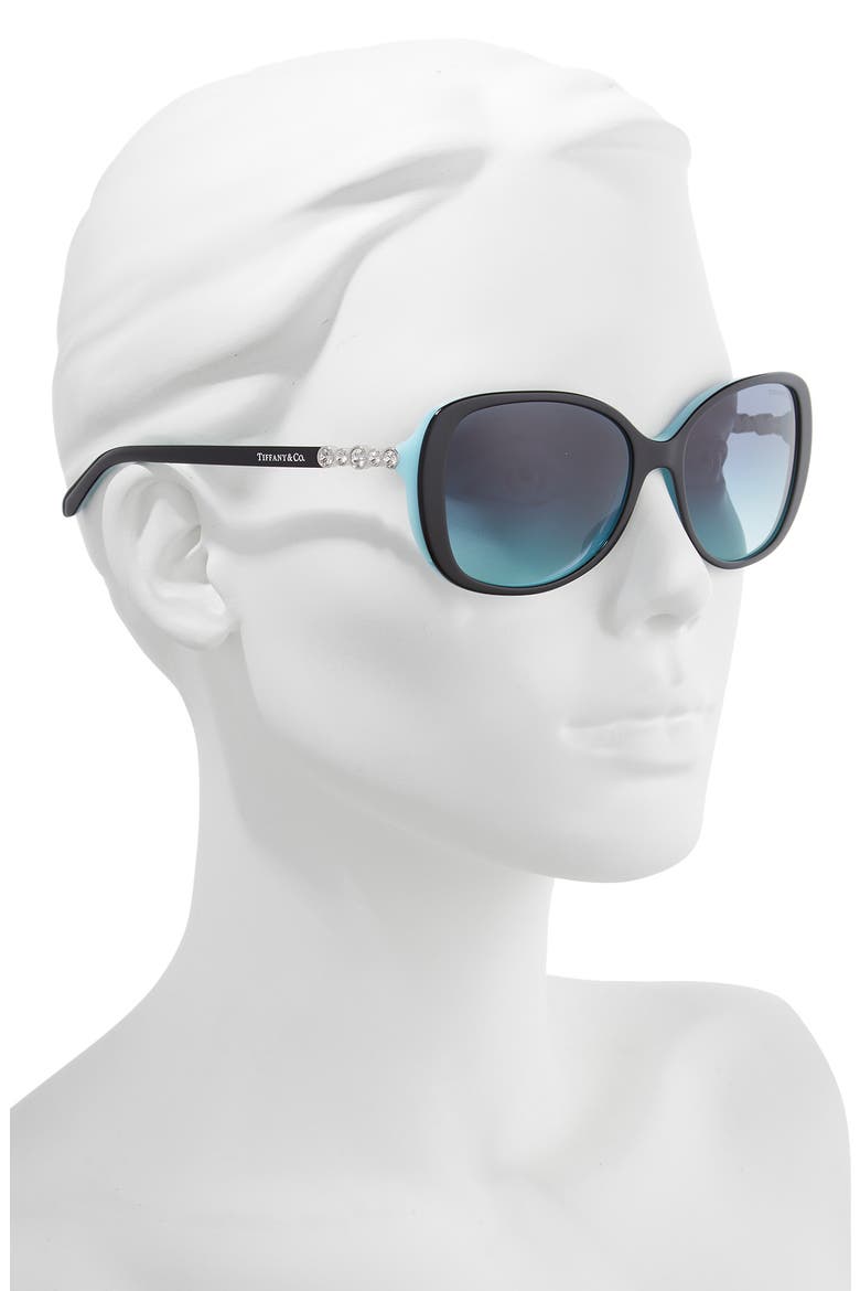 55mm Gradient Butterfly Sunglasses, Alternate, color, BLACK/ BLUE GRADIENT