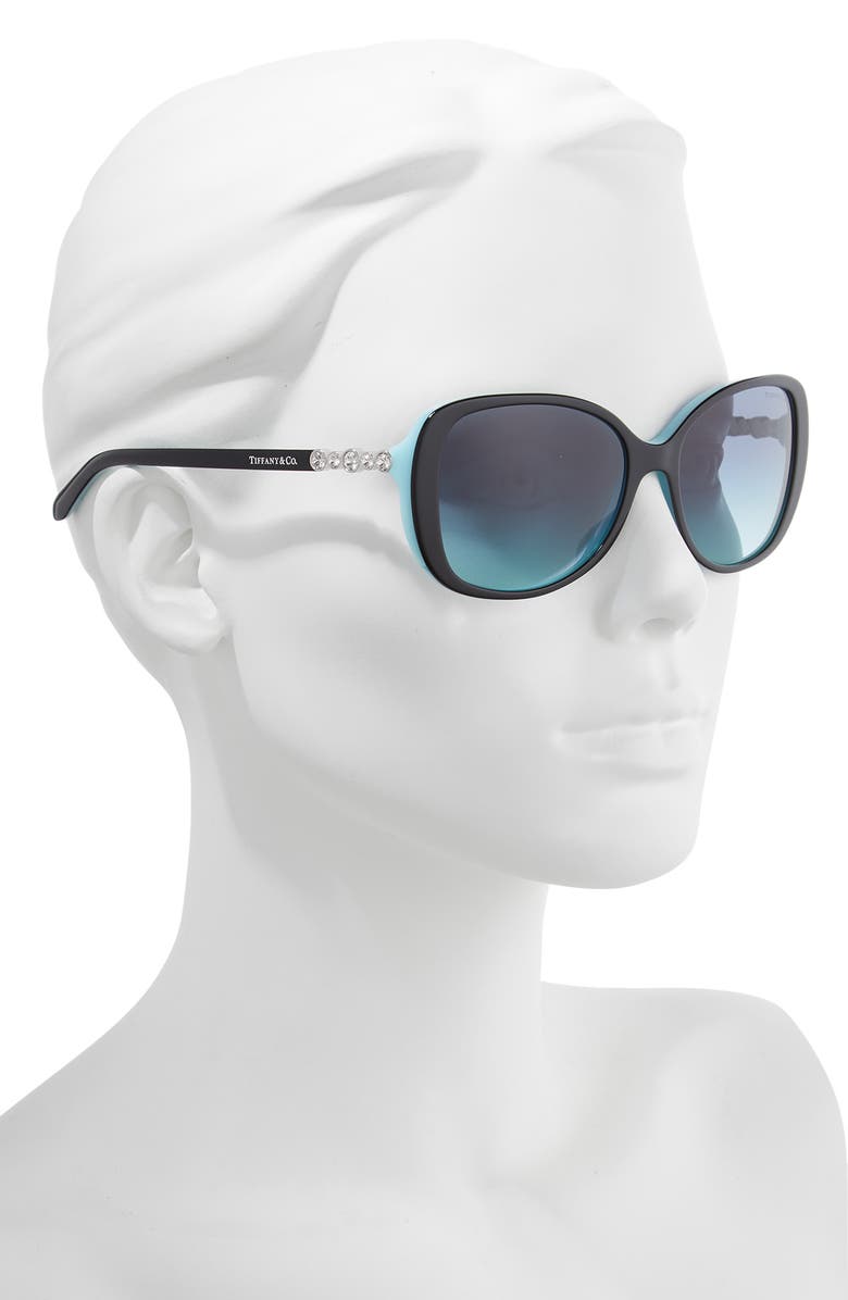 Tiffany & Co. 55mm Gradient Butterfly Sunglasses, Alternate, color, Black/ Blue Gradient