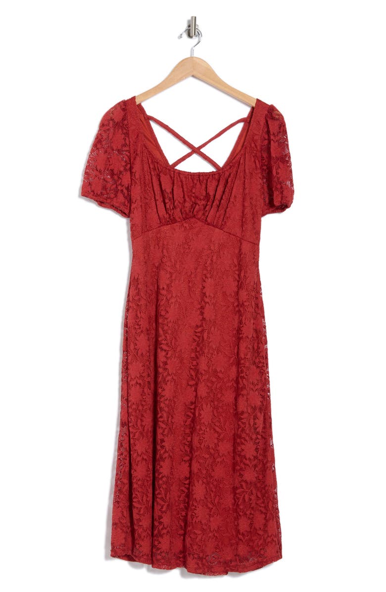 Julia Jordan Puff Sleeve Lace Dress, Alternate, color, 