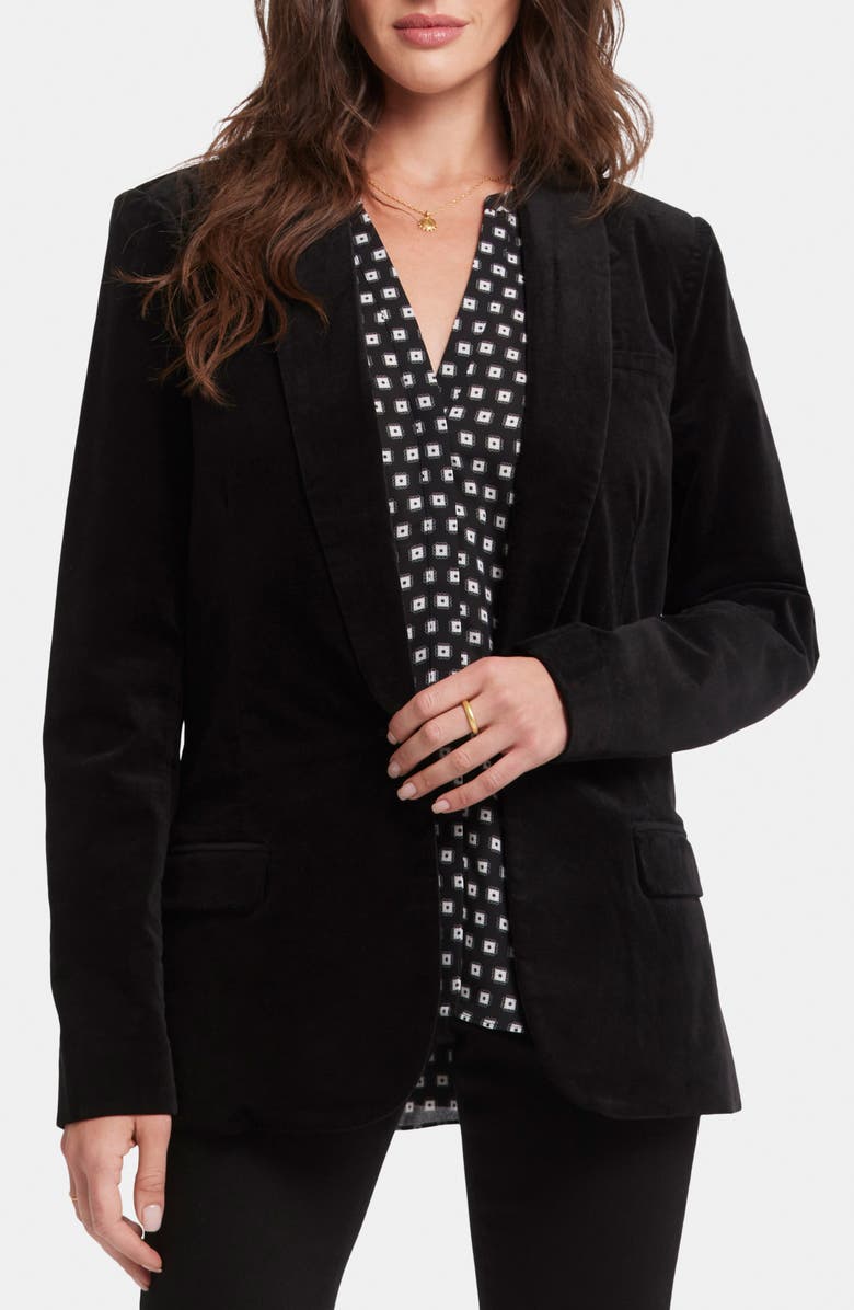 NYDJ Velveteen Tuxedo Jacket, Main, color, Black