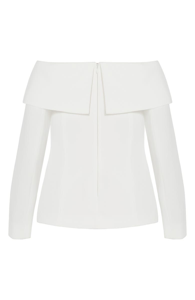 City Chic Phoenix Off the Shoulder Blazer, Alternate, color, Ivory