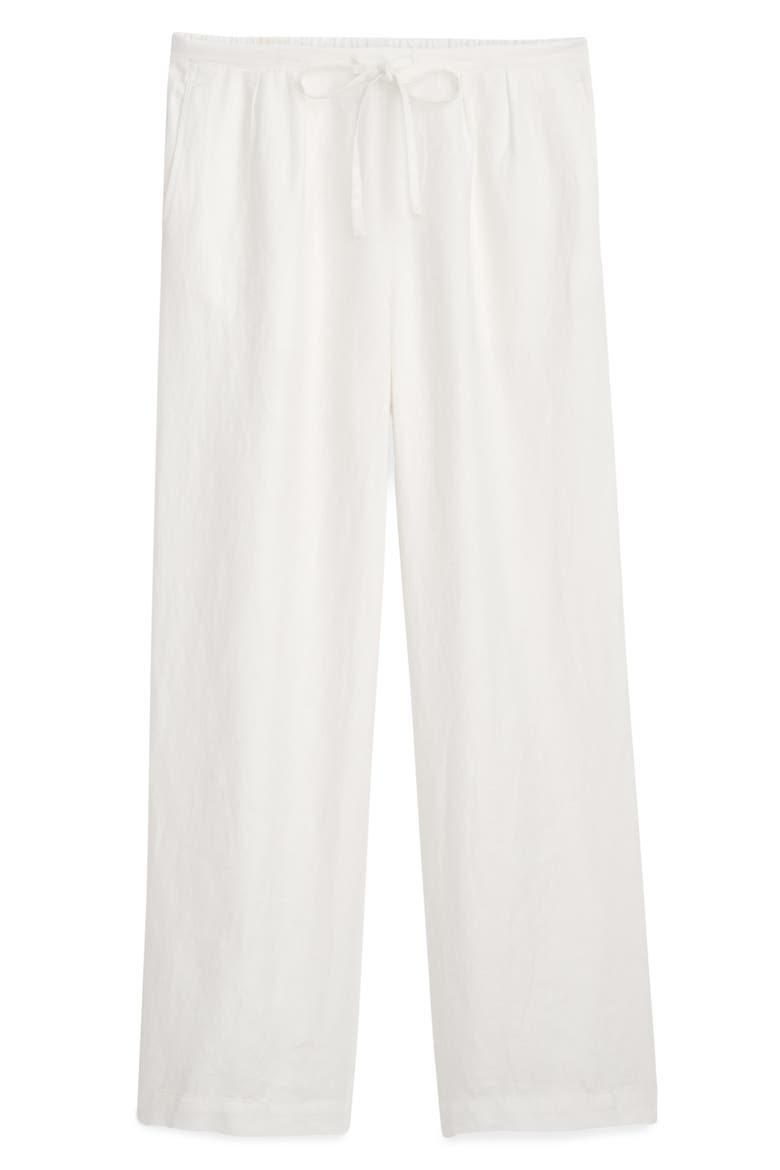 Hudson Linen Drawstring Pants, Alternate, color, OFF WHITE