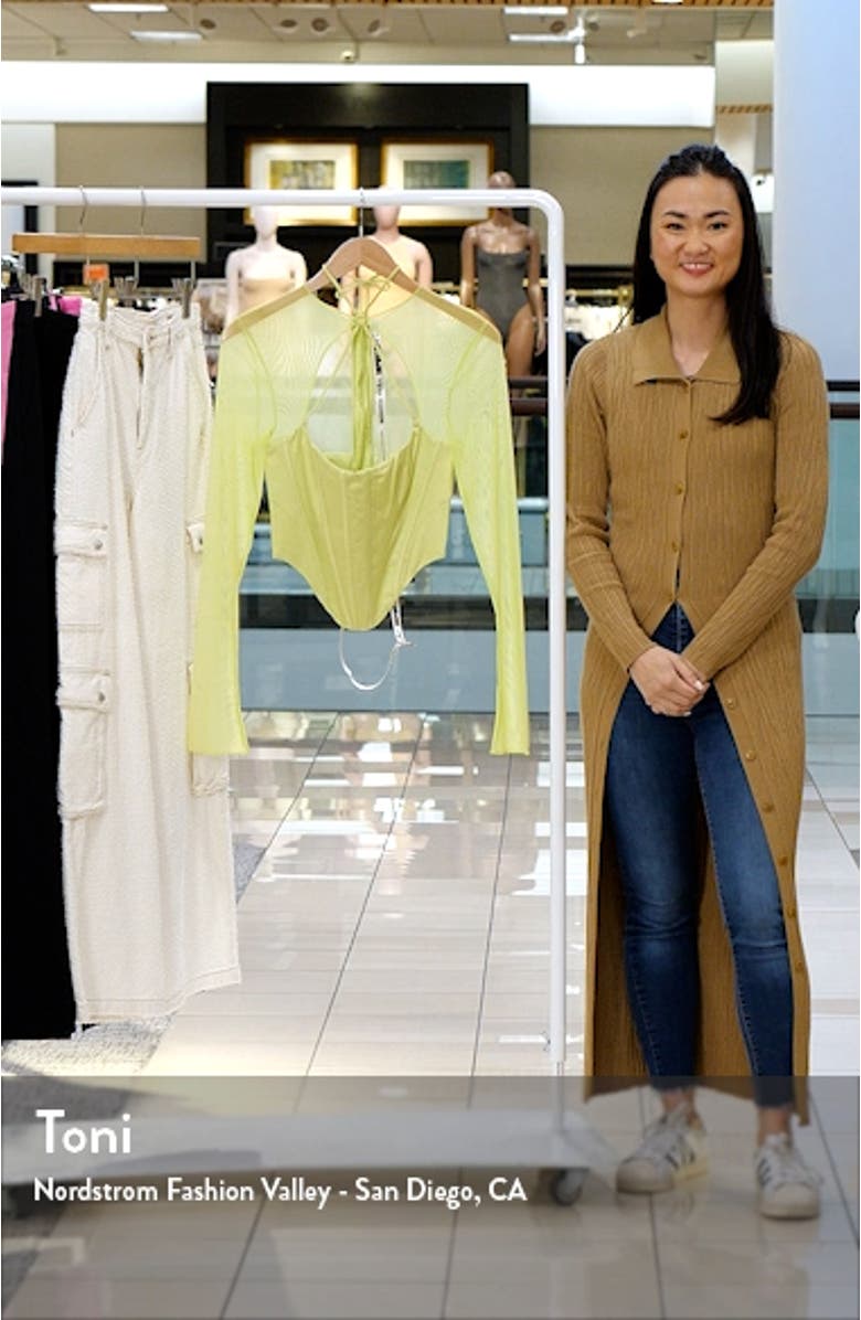 Chest Cutout Long Sleeve Corset Top, sales video thumbnail