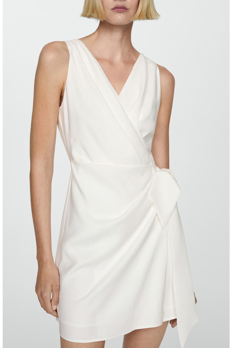 Sleeveless Wrap Minidress, Alternate, color, OFF WHITE