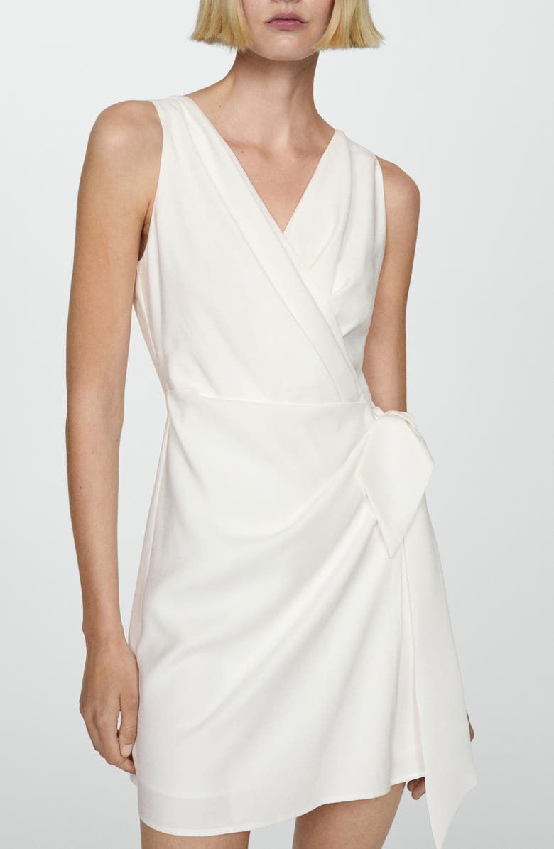 MANGO Sleeveless Wrap Minidress, Alternate, color, 