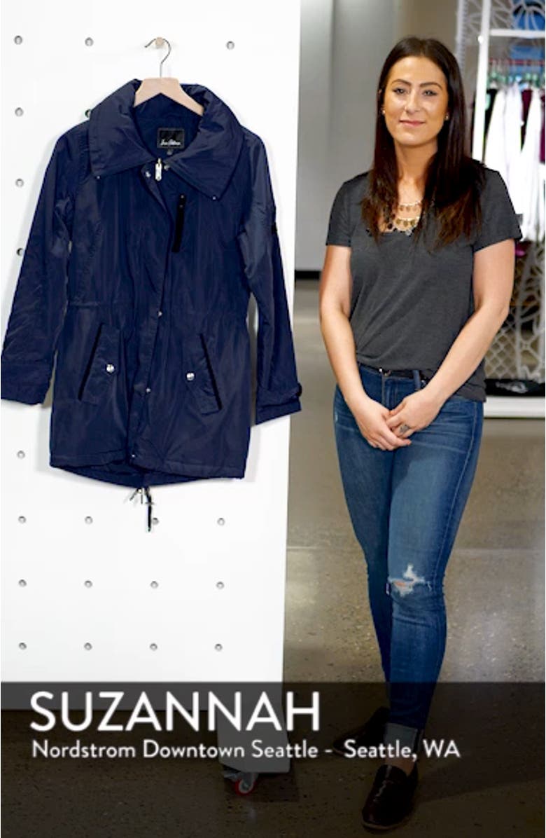 Velvet Trim Rain Parka, sales video thumbnail