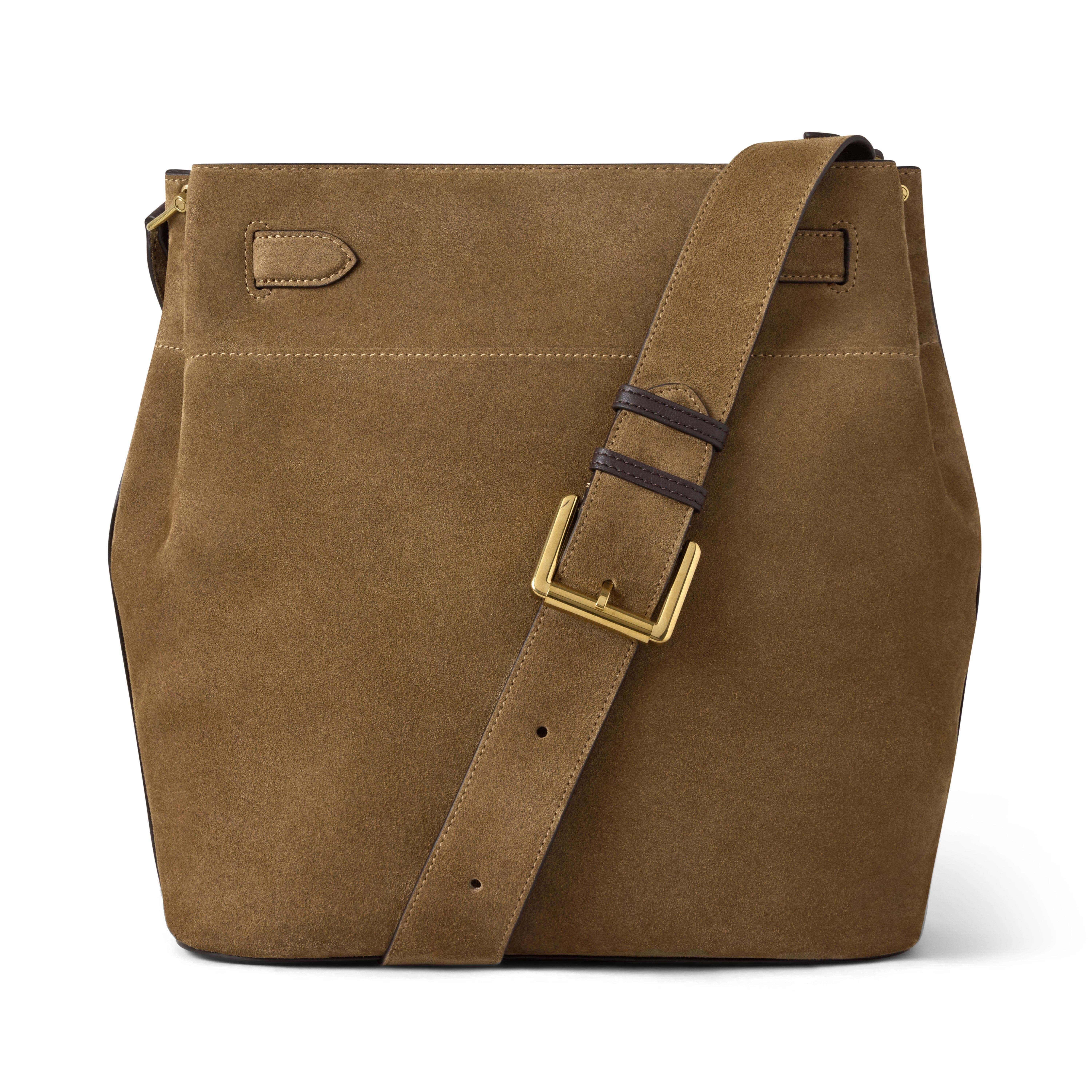 Mulberry Large Islington Bucket Suede, Alternate, color, Salcombe Sand