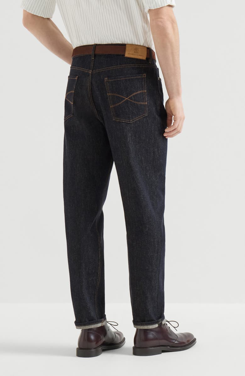 Brunello Cucinelli No-fade denim iconic fit five-pocket trousers, Alternate, color, Dark Denim