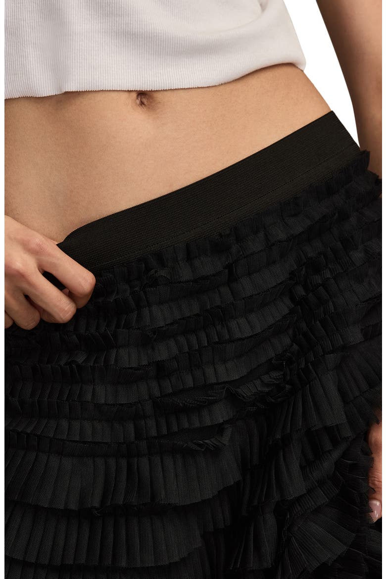 Tiered Ruffle Tulle Maxi Skirt, Alternate, color, CAVIAR