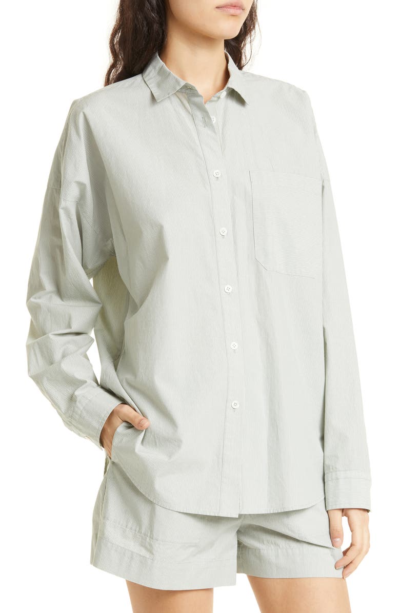 ATM Anthony Thomas Melillo Stripe Cotton Poplin Button-Up Shirt, Alternate, color, 