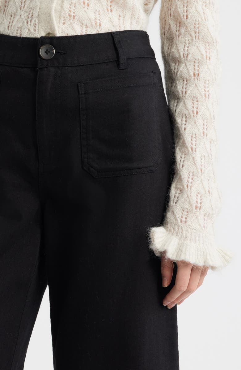 Treasure & Bond Patch Pocket Wide Leg Pants, Alternate, color, Black