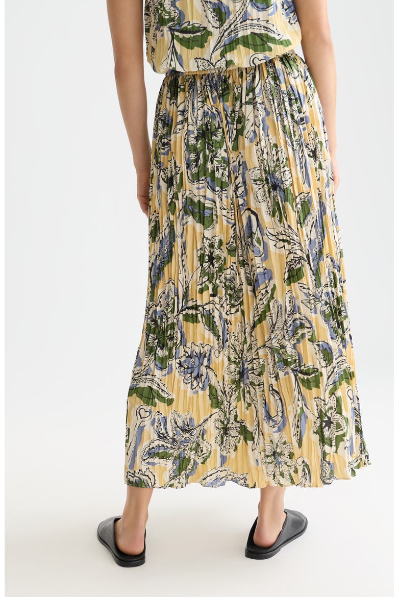Pleated Midi Skirt, Alternate, color, LUCKY BANDANA MULTI PARSNIP