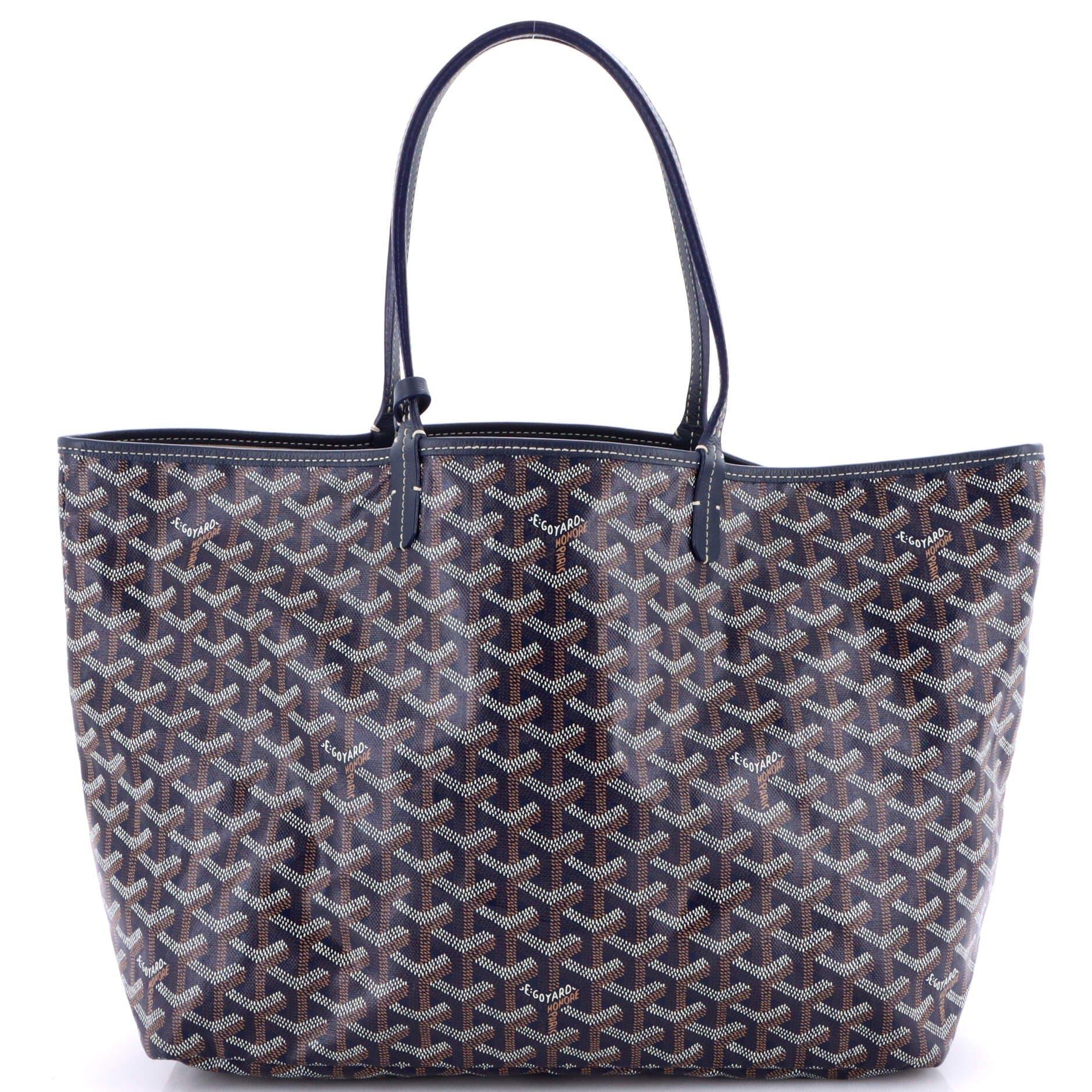 Pre-Owned Goyard Saint Louis Tote Printed Coated Canvas PM, Main, color, Blue