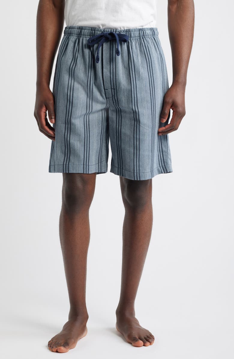 Majestic International Saltwater Woven Lounge Shorts, Main, color, Denim Stripe