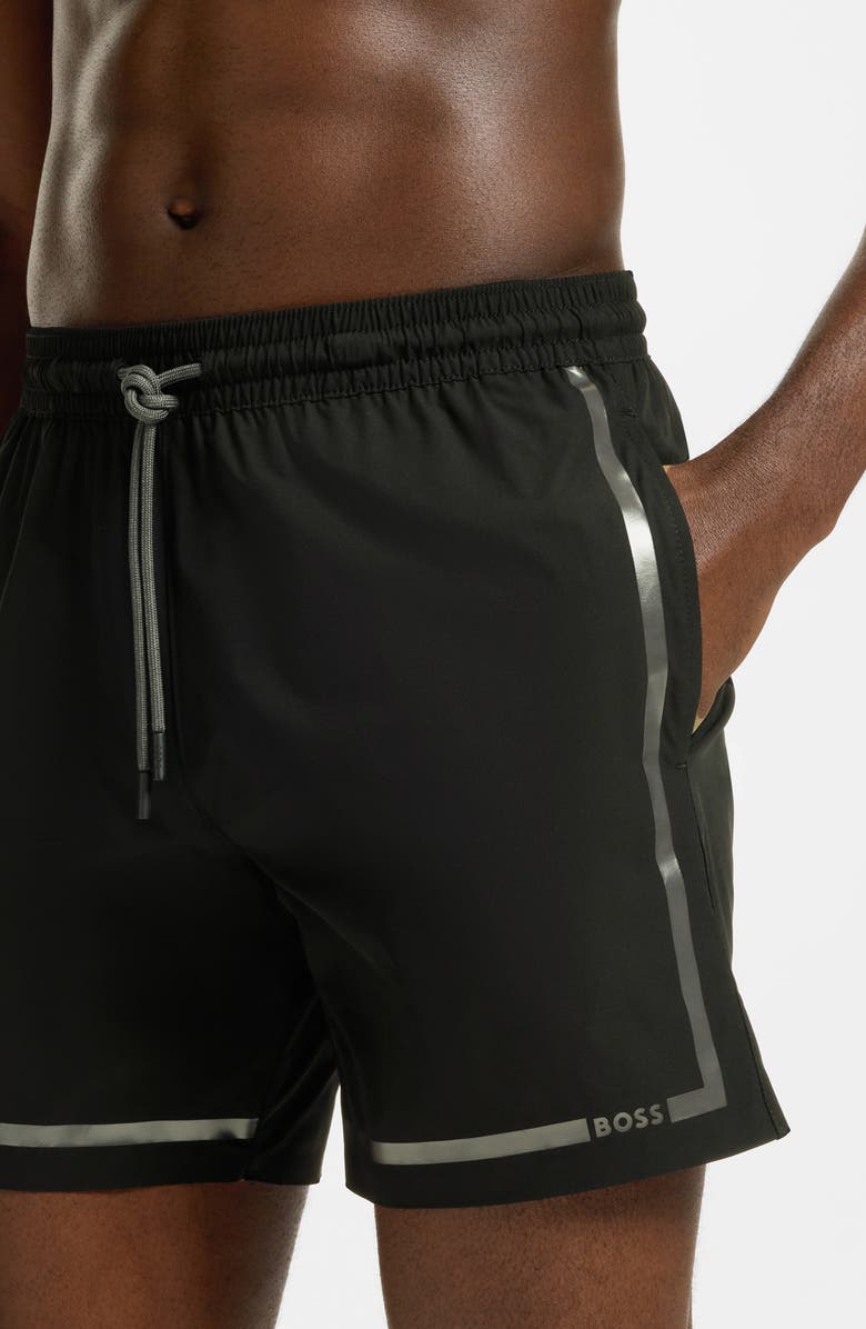 BOSS Vital Swim Trunks, Alternate, color, Black