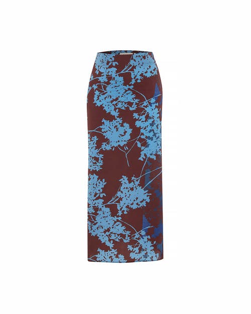 Theo The Label Hydra Printed Maxi Skirt In Brown