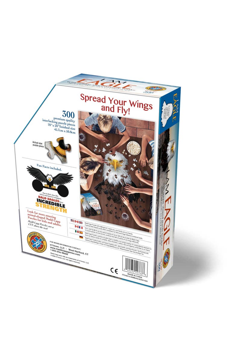 Madd Capp I Am Eagle 300 Pieces Animal Shaped Jigsaw Puzzle, Alternate, color, Multicolored