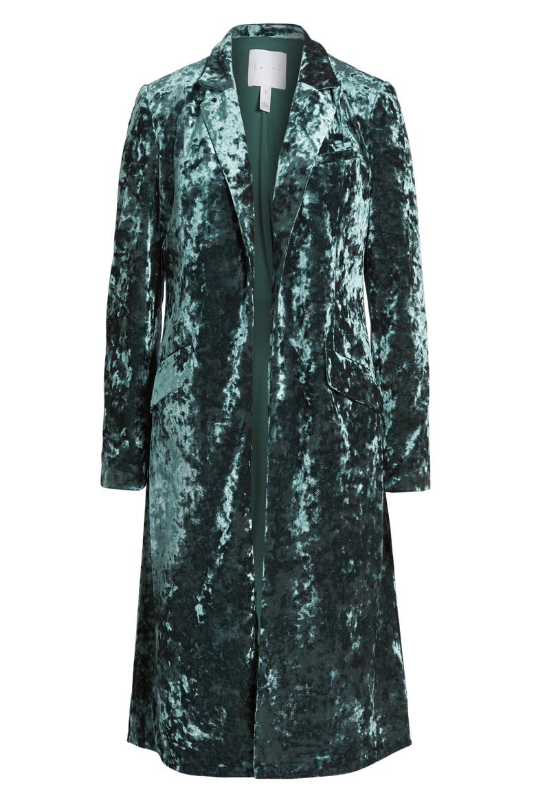 Long Velour Jacket, Alternate, color, GREEN WOOD