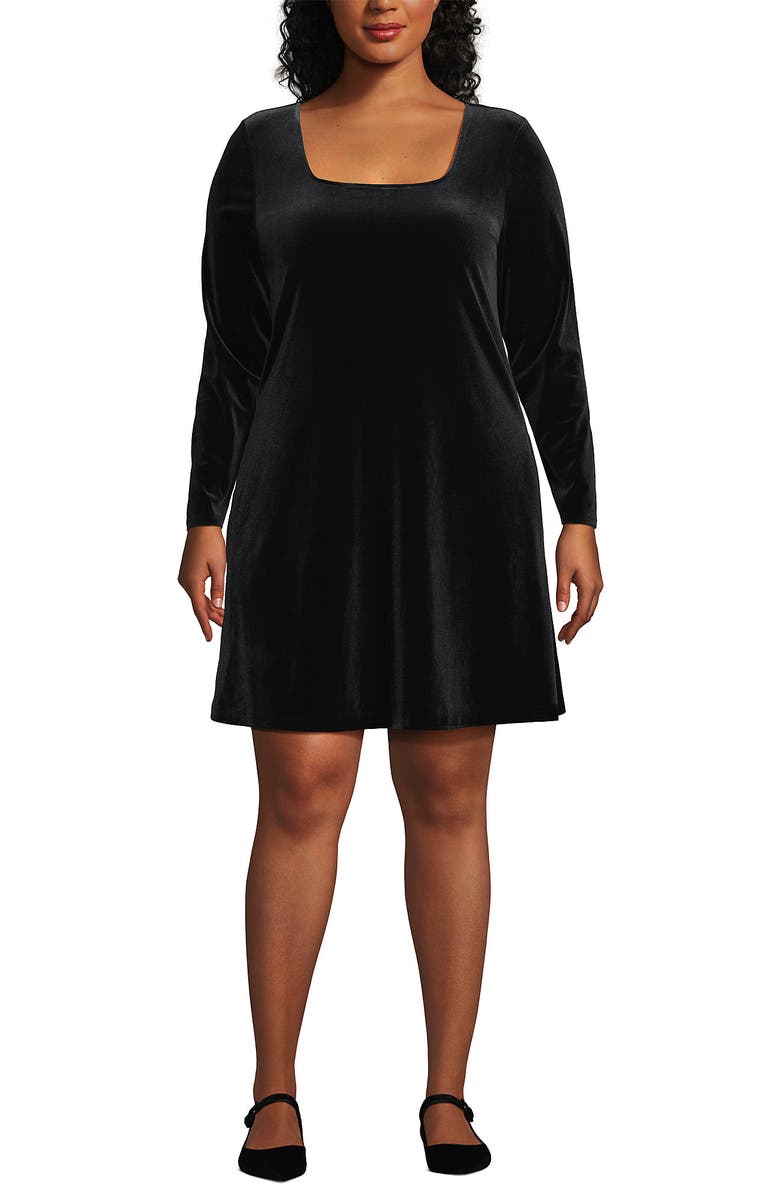 Lands' End Knit Velvet Square Neck Dress, Main, color,