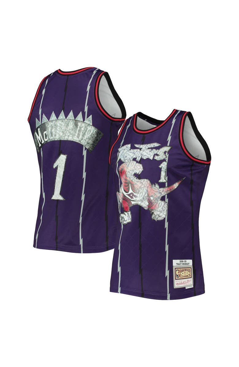 Mitchell & Ness Men's Mitchell & Ness Tracy McGrady Purple Toronto Raptors 1998/99 Hardwood Classics NBA 75th Anniversary Diamond Swingman Jersey, Main, color, 