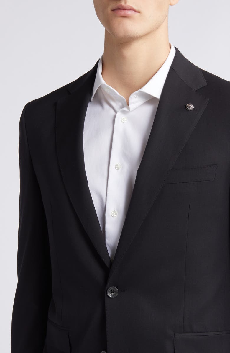 Jack Victor Solid Black Wool Suit, Alternate, color, Black