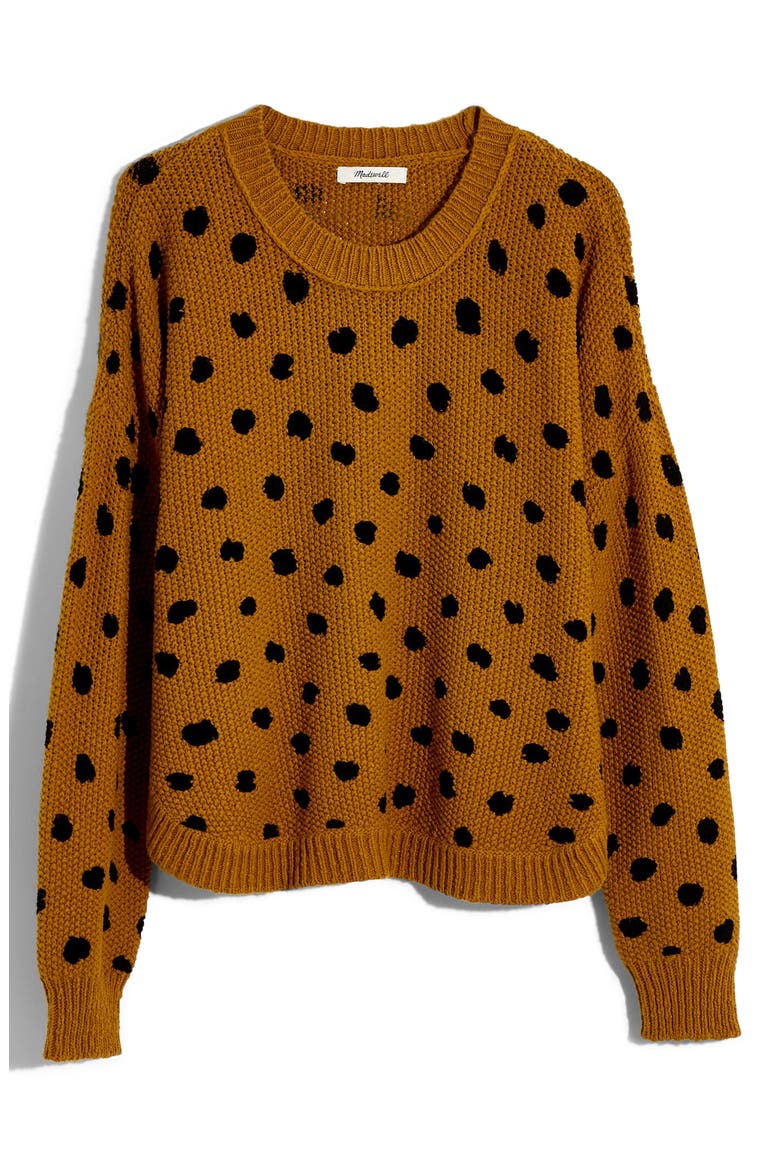 Painted Spots Pullover Sweater, Alternate, color, EGYPTIAN GOLD