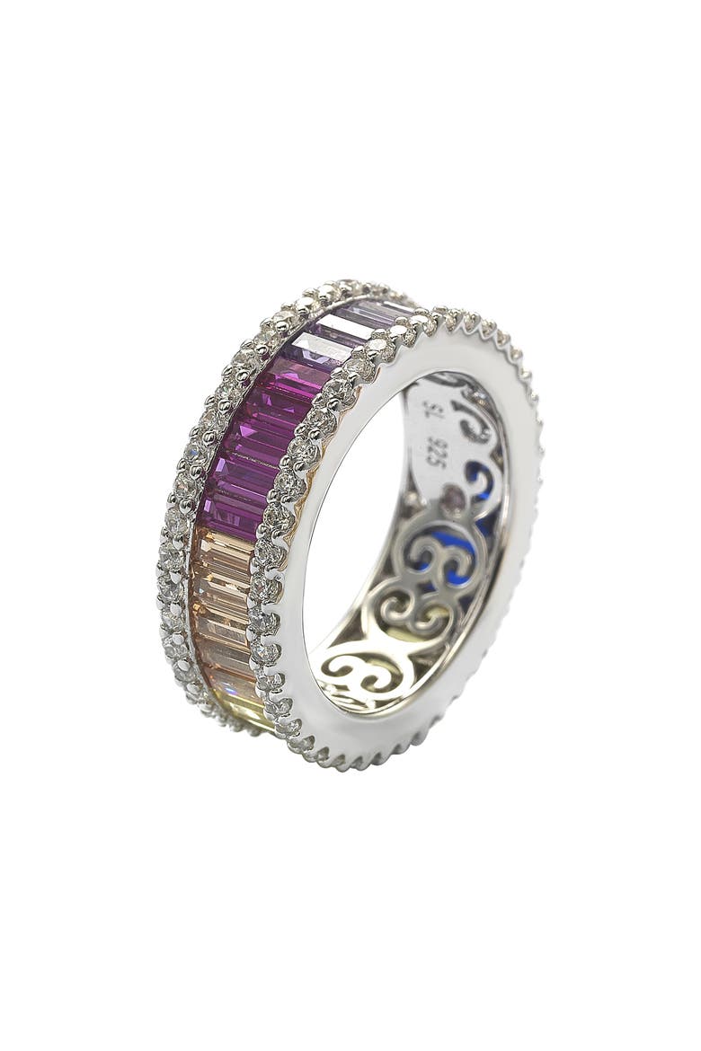 Multicolor Cubic Zirconia Eternity Band Ring, Alternate, color, PINK