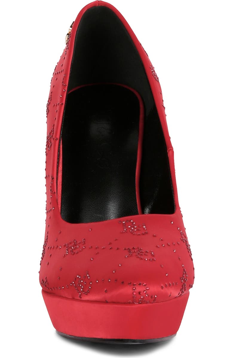 Rag & Co Ballard Monogram Satin Pump, Alternate, color, Red