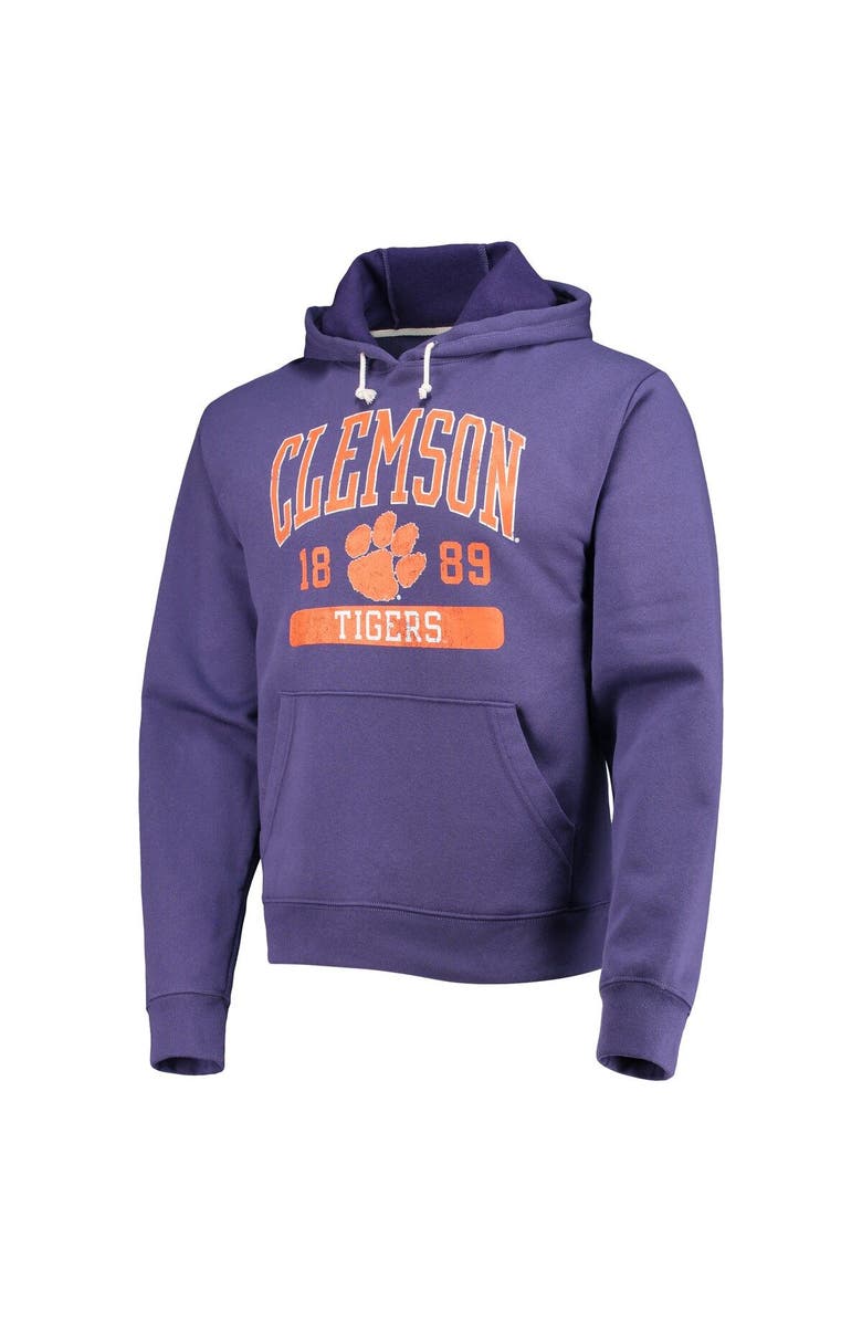 LEAGUE COLLEGIATE WEAR Men's League Collegiate Wear Purple Clemson Tigers Volume Up Essential Fleece Pullover Hoodie, Alternate, color, 