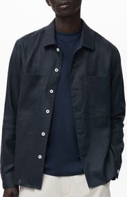 MANGO Lightweight Linen Overshirt