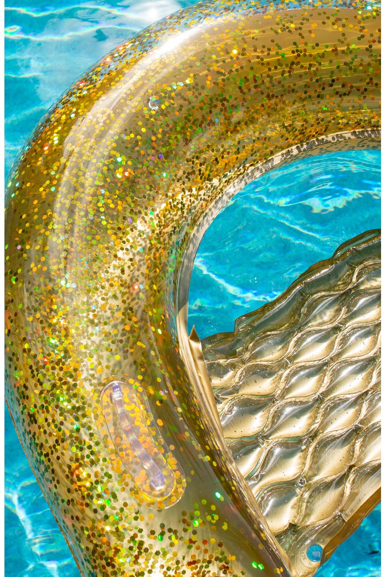 Gold Glitter Chair Pool Float, Alternate, color, GOLD