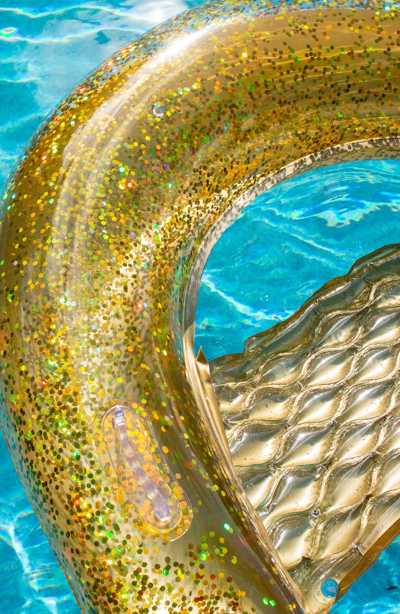 POOLCANDY Gold Glitter Chair Pool Float, Alternate, color, 