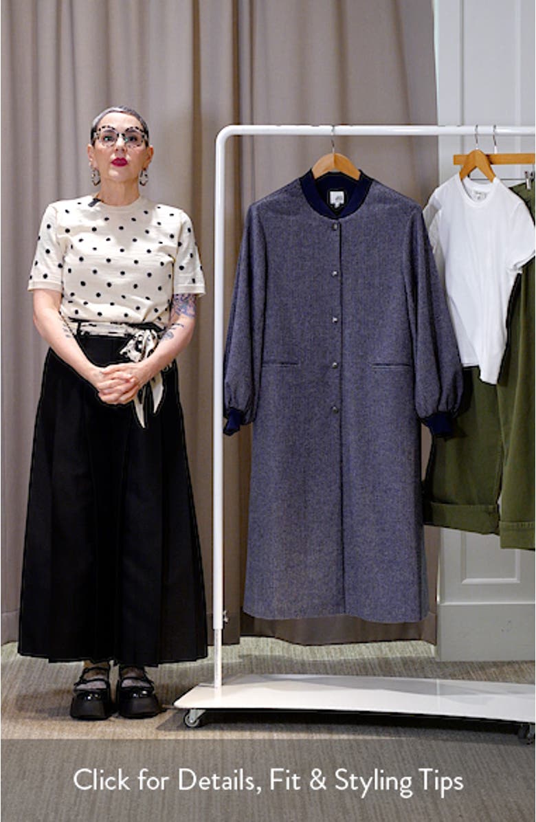 Cameron Balloon Sleeve Wool Blend Long Coat, sales video thumbnail