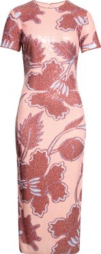 Diane von Furstenberg Amelie Floral Sequin Sheath Dress