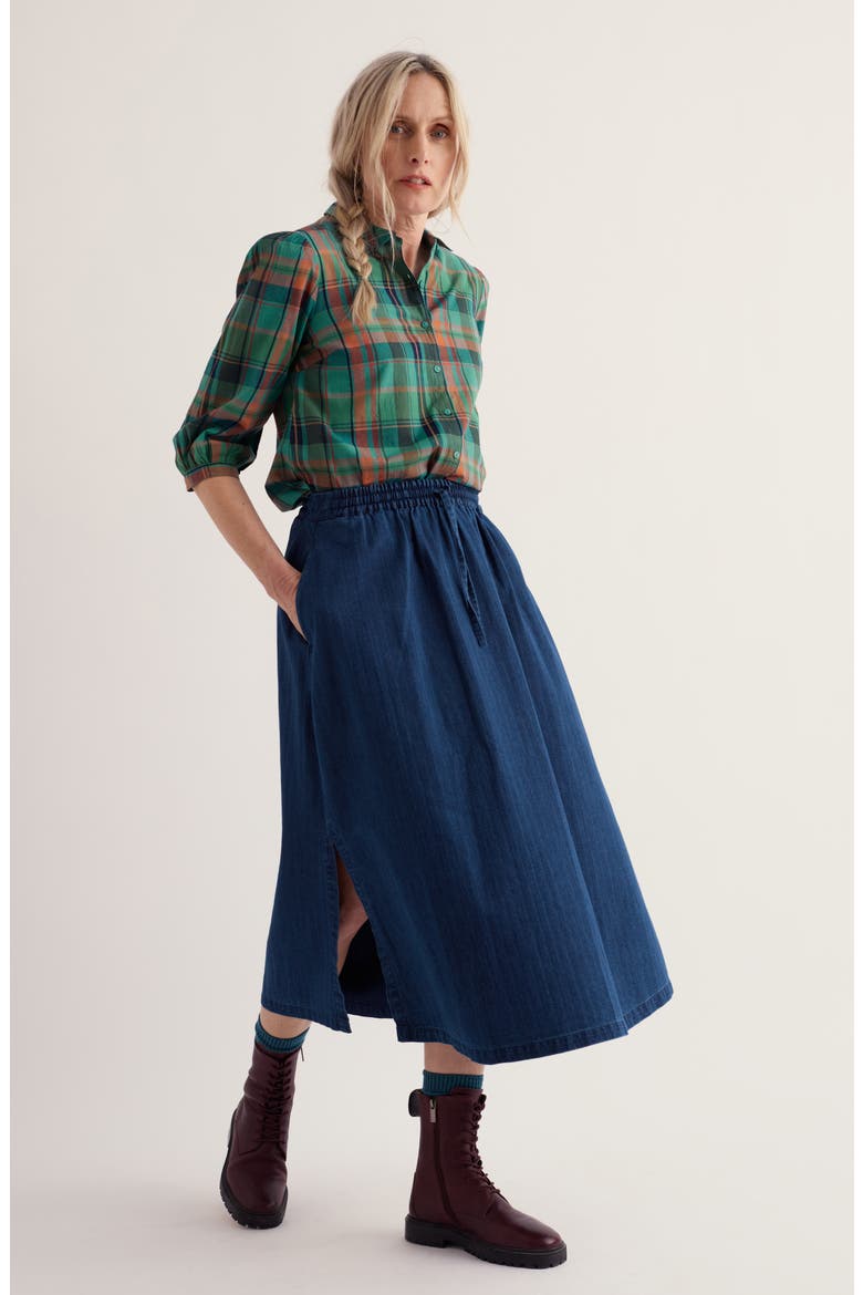 Hope Cottage Plaid Organic Cotton Blouse, Alternate, color, FLORABUNDA LENTIL