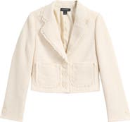 Halogen® Fringe Detail Tweed Jacket