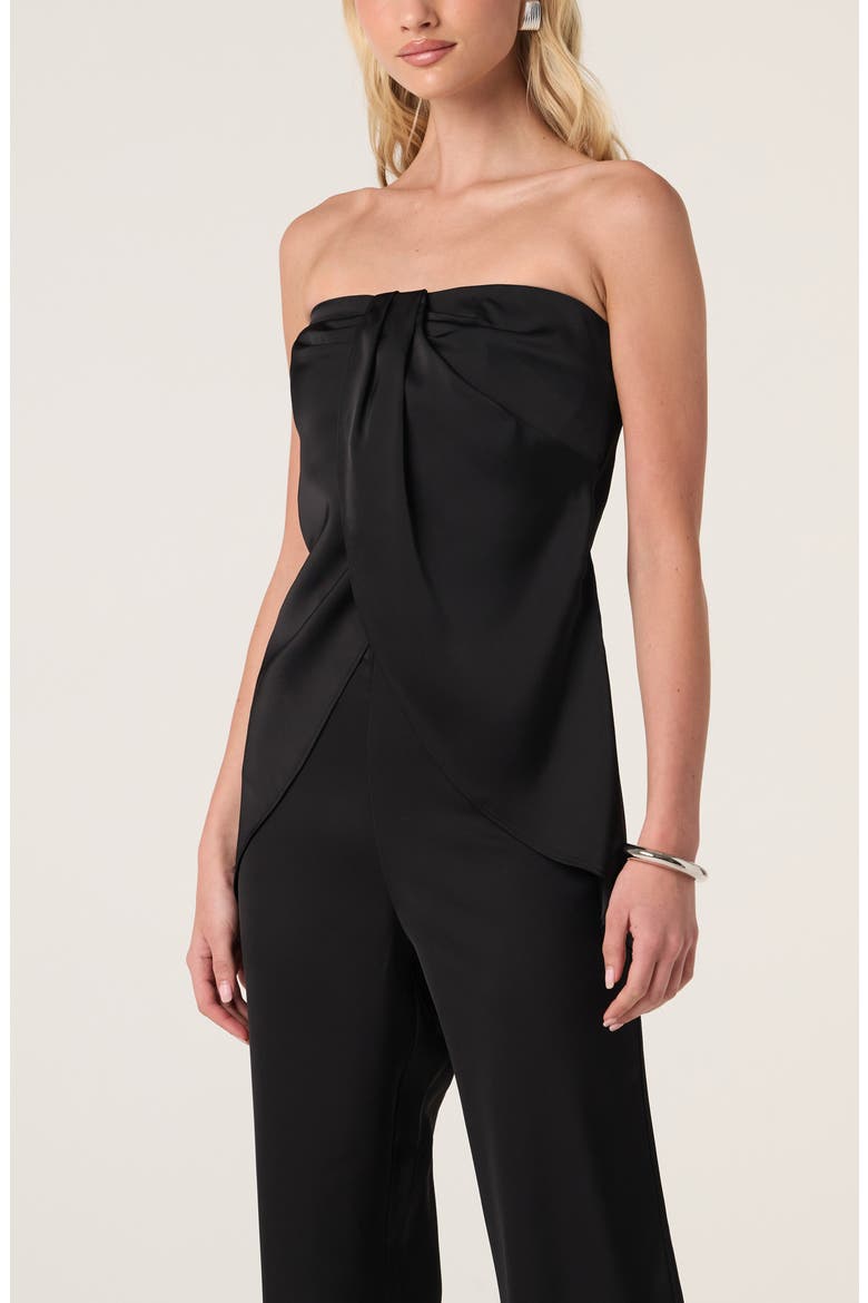 Keona Strapless Twisted Front Top, Main, color, BLACK