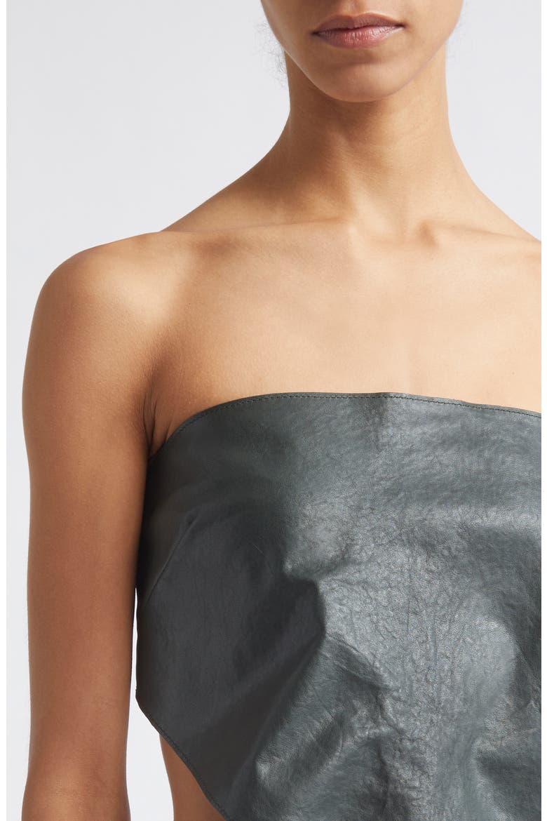 Alba Leather Scarf Top, Alternate, color, KHAKI
