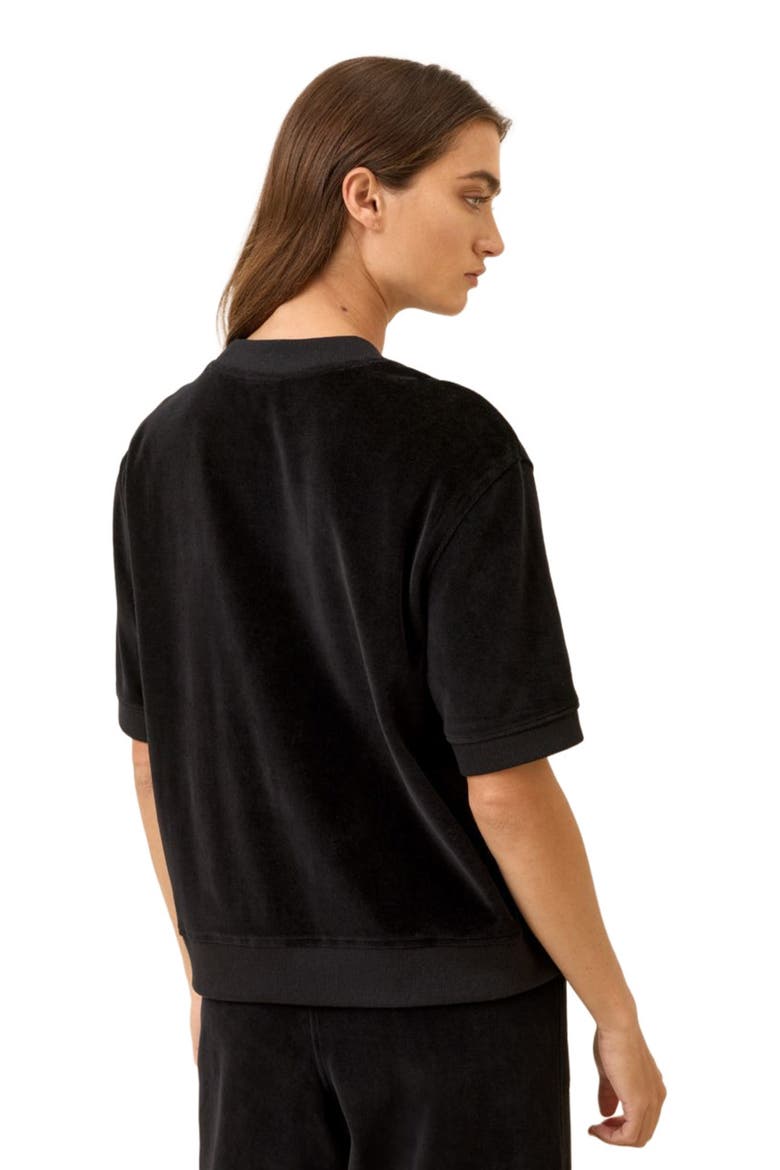 Organic Cotton Pure Velour Sweatshirt Tee, Alternate, color, Black
