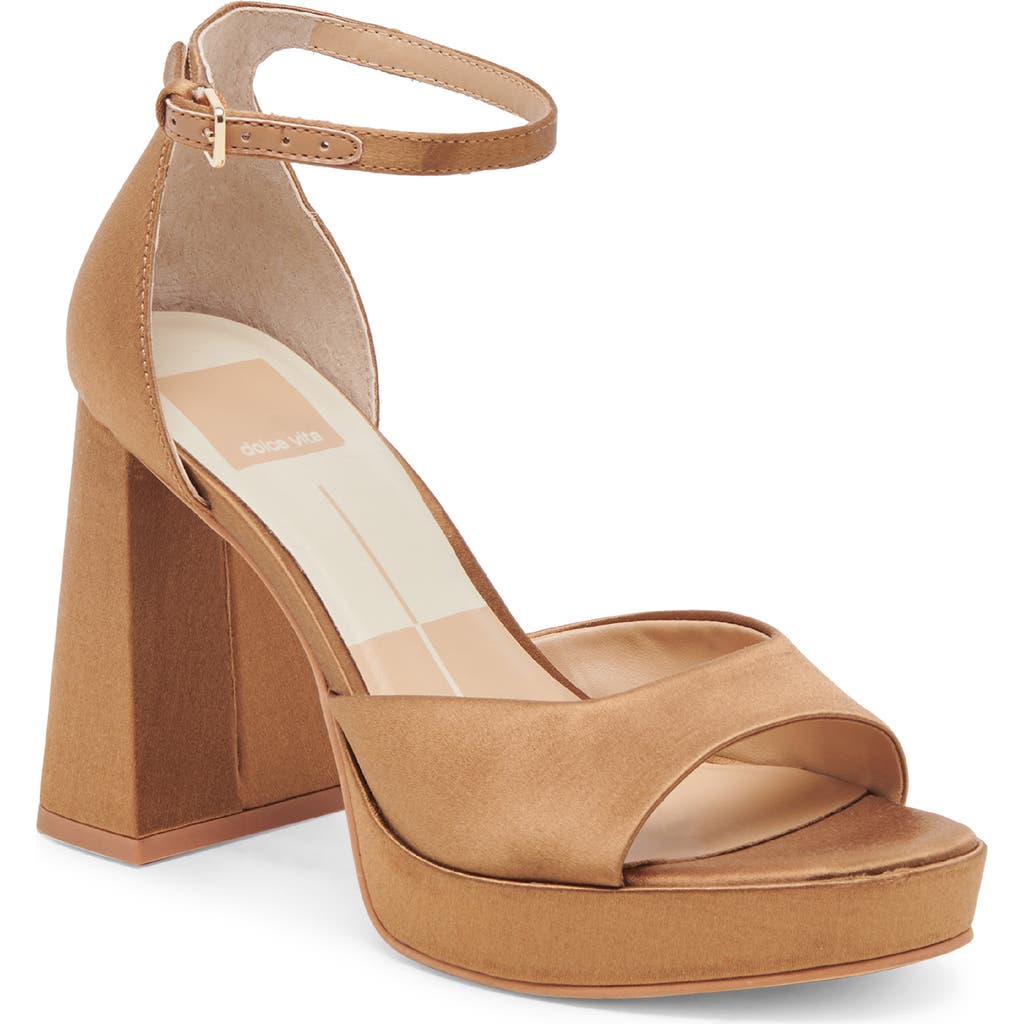 Dolce Vita Pandro Ankle Strap Platform Sandal In Brown