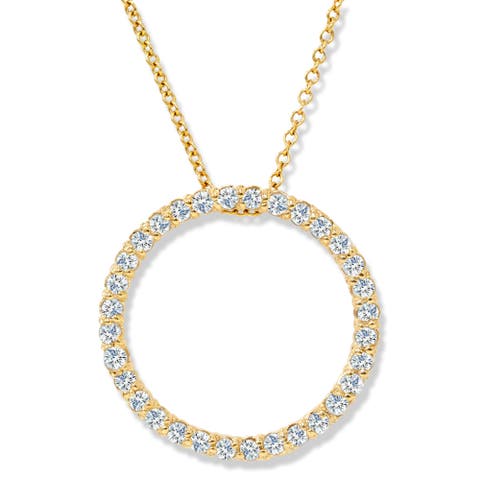 1/2ct Circle Of Life Lab Grown Diamond Pendant Gold Necklace