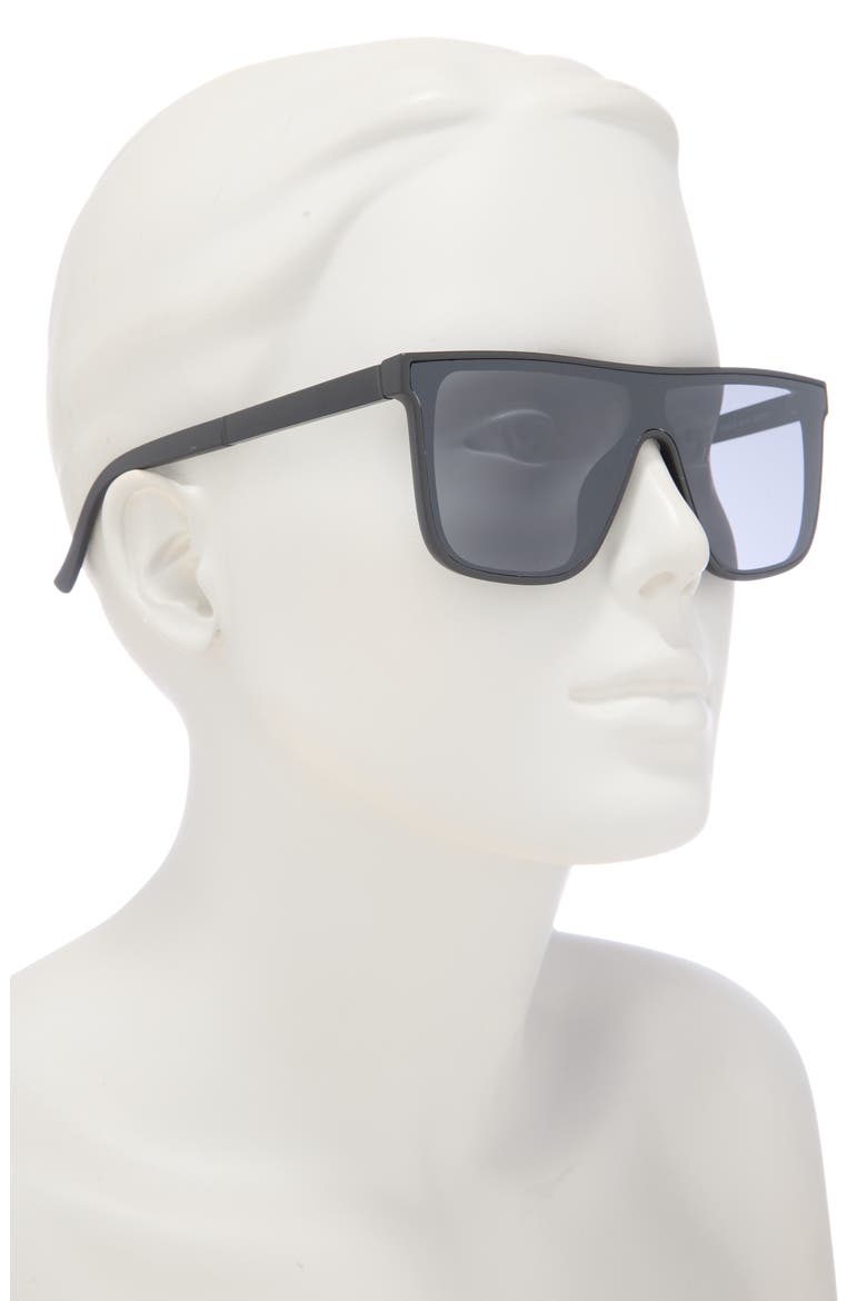 68mm Flat Top Sunglasses, Alternate, color, MATTE BLACK