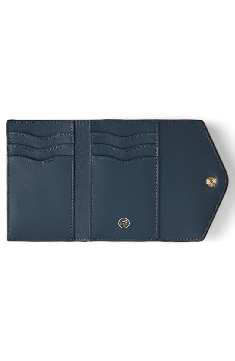 Mulberry Folded Multi-Card Ostrich Embossed Leather Wallet, Alternate, color, Stormy Blue