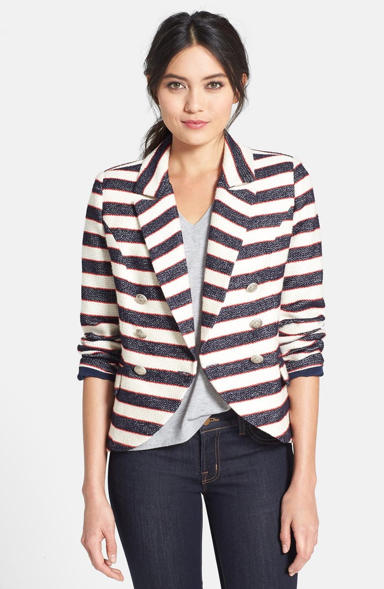 Search for Sanity Double Breasted Stripe Blazer, Main, color, 