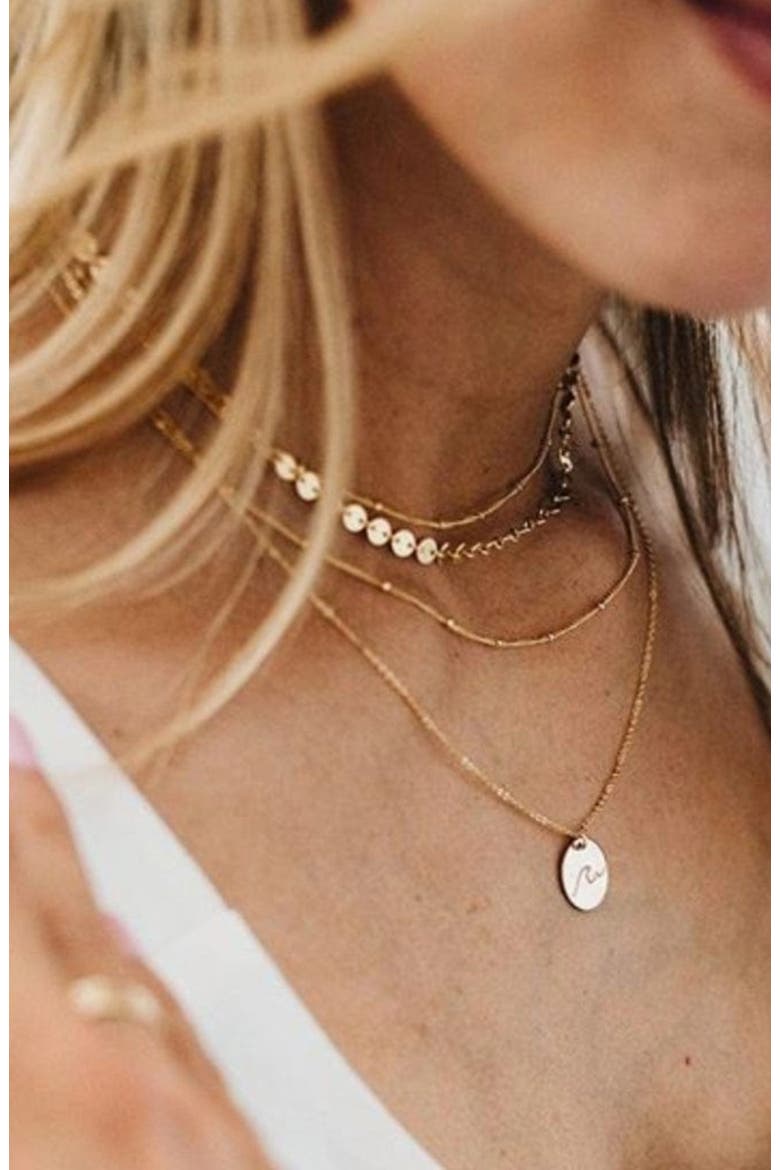 Satellite Chain Necklace, Alternate, color, GOLD
