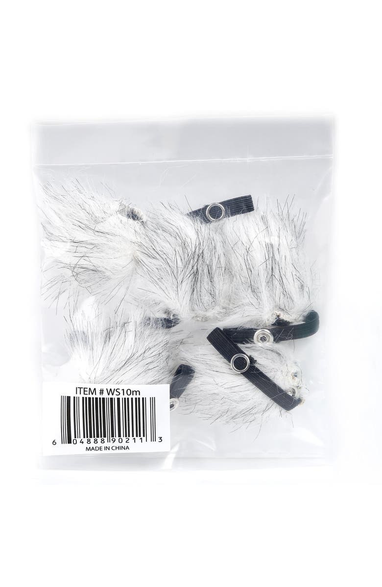 MOVO WS10n Universal Furry Outdoor Microphone Windscreen Muff for All Lavalier Microphones, Alternate, color, Black